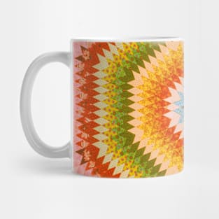 Retro Colorful Sunburst Quilt Mug